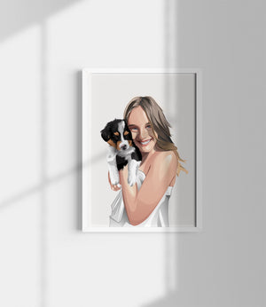 Open image in slideshow, Human &amp; Pet Portrait Print
