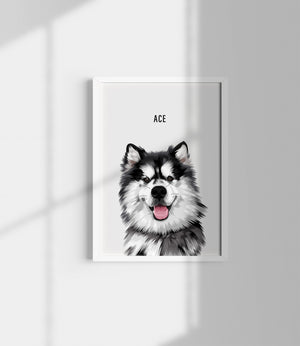 Open image in slideshow, pet portrait off white
